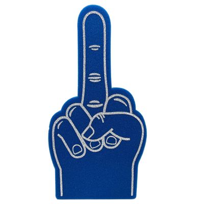Giant Foam Finger 17 Inch- Protest Foam Hand for All Occasions - Cheerleading for Sports - Exciting Vibrant Colors use as Celebration Pom Poms- Great for Athletics Local Sport Events Games (Blue)