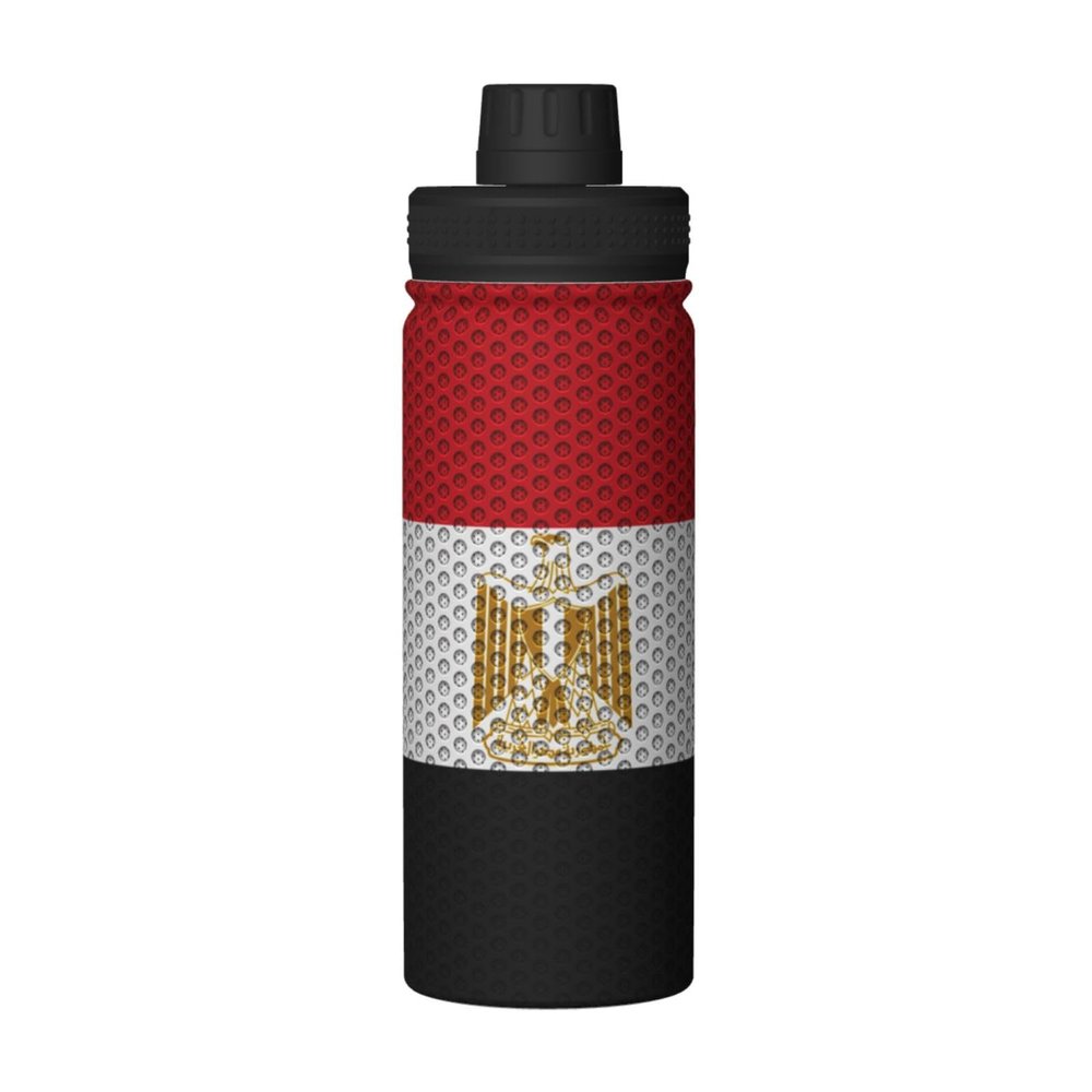 SIYTUAU Flag Of Egypt Water Bottle 18 Oz Stainless Steel Water Bottles Leak Proof Outdoor Sports Insulated Water Bottle Funny Bottle Water