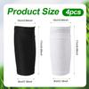 2 Pair Shin Pads Socks, Soccer Shin Guard Covers Socks Breathable Football Pads Holders Soccer Sock Sleeves Soft Calf Sleeves for Kids Adults Beginners (Black & White) view 2