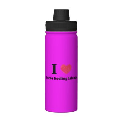SIYTUAU I Love Cocos Keeling Islands Water Bottle 18 Oz Stainless Steel Water Bottles Leak Proof Outdoor Sports Insulated Water Bottle Funny Bottle Water