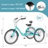 Barbella Adult Tricycle, 24/26 inch 7 Speed 3 Wheel Bikes for Adults, Comfort Low Step-Through Trike Bike with Large Basket for Seniors, Women, Men for Recreation, Shopping, Exercise, Cyan-Wider view 3