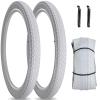 SIMEIQI 26X2.125 Beach Bike Tires and Tubes White Color (2 Tires 2 Levers, 26x2.125) view 1