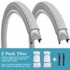 SIMEIQI 26X2.125 Beach Bike Tires and Tubes White Color (2 Tires 2 Levers, 26x2.125) view 2