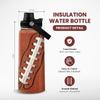 Football Water Bottle - 32oz Insulated Stainless Steel Sports Bottles - Gifts for Men Football Lovers Fan Players view 2