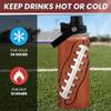 Football Water Bottle - 32oz Insulated Stainless Steel Sports Bottles - Gifts for Men Football Lovers Fan Players view 3