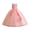 Baby Girls Sleeveless Ruffle Flower Dress Elegant Pageant Party Wedding Lace Gown Dresses Sundress (Pink, 14-15 Years) view 1