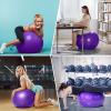 Jerify 10 Pcs 26 Inch Exercise Ball Pilate Ball Bulk for Pregnancy Labor Ball Workout Equipment with Pump and Plug for Chair Fitness Stability Balance Gym Birthing Home Support 330lbs (Purple) view 4