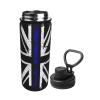 SIYTUAU Thin Blue Line British Flag Water Bottle 18 Oz Stainless Steel Water Bottles Leak Proof Outdoor Sports Insulated Water Bottle Funny Bottle Water view 2
