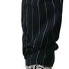 JEsilunmaMY Men's Stripe Cotton Linen Pants Drawstring Elastic Waist Beach Yoga Trousers Summer Straight Leg Casual Pants (Black,3X-Large) view 4