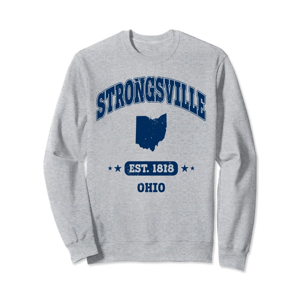 Vintage Strongsville Ohio OH Throwback Navy Athletic Sweatshirt