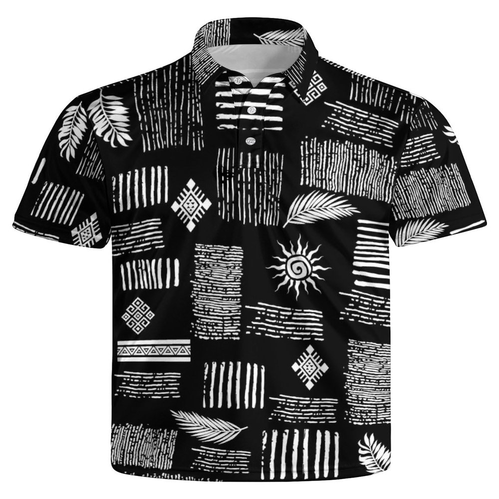 GDEVIG Mens Funny Polo Shirts, Vintage Culture Golf Shirts Short Sleeve, Moisture Wicking Quick-Dry Business Casual Shirt for Men