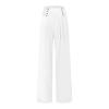 ZYXTIM Women's Boho Harem Pants, Plus Size Smocked Waist Wide Leg Loose Fit Casual Bohemian Hippie Utility Pants with Pockets(White,Small) view 3