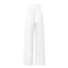 ZYXTIM Women's Boho Harem Pants, Plus Size Smocked Waist Wide Leg Loose Fit Casual Bohemian Hippie Utility Pants with Pockets(White,Small) view 4