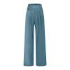 ZYXTIM Women's Boho Harem Pants, Plus Size Smocked Waist Wide Leg Loose Fit Casual Bohemian Hippie Utility Pants with Pockets(Blue,Small) view 2