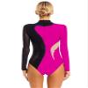 Miaeowve Women Adult Gymnastic Ballet Leotard Long Sleeve Athletic Leotards Dance Bodysuit Ballerina Dancewear Black&Rose Large view 2