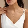 Lisitine Bubble Initial Necklaces Dainty Letter Necklace Cute Name Choker Necklaces for Women Trendy Personalized Pendant Jewelry Gift for Women view 3