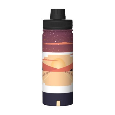 SIYTUAU Beautiful Desert Landscape Picture Water Bottle 18 Oz Stainless Steel Water Bottles Leak Proof Outdoor Sports Insulated Water Bottle Funny Bottle Water