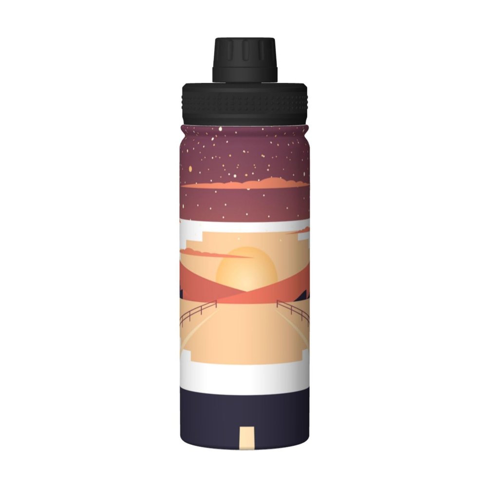 SIYTUAU Beautiful Desert Landscape Picture Water Bottle 18 Oz Stainless Steel Water Bottles Leak Proof Outdoor Sports Insulated Water Bottle Funny Bottle Water
