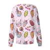 Printed Scrub Jackets for Woman Print Long Sleeve Plus Size Womens Scrubs for Women Nursing Jacket with Pockets Pink XL view 3