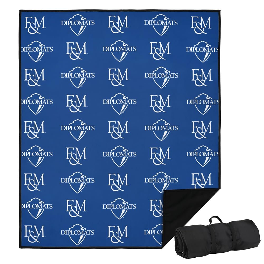 LOGOVISION Franklin & Marshall College Picnic Outdoor Blanket, 50"x60" Logo Pattern, Foldable Blanket for Picnic, Beach, Camping, Park, Tailgate
