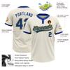 Fanscustom Customize Cream Baseball Jerseys Royal Blue Neck Polyester Baseball Jerseys Personalized Baseball Tee Shirts Stitched Name Number Logo for Unisex Youth Kids Plus Size view 3