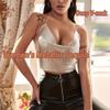 CCDAZZLY Christmas Women's Metallic Sequin Glitter Vest with Deep V-Neck Evening Party Shirt Crop Tank TopsSliver view 2