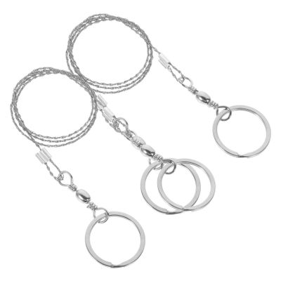 WHAMVOX 2pcs Portable Survival Wire Saw Emergency Cutting Tool for Camping Hiking Outdoor Activities High Strength Wire Fast Cutting Lightweight Compact for Easy Carrying