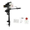 4 Stroke 3HP Outboard Motor, 2.2KW Heavy Duty Gasoline Power Outboard Trolling Motor, Wind Cooled Fishing Boat Engine with CDI Ignition System, for Fishing, Aquaculture, Outdoor Adventure view 1
