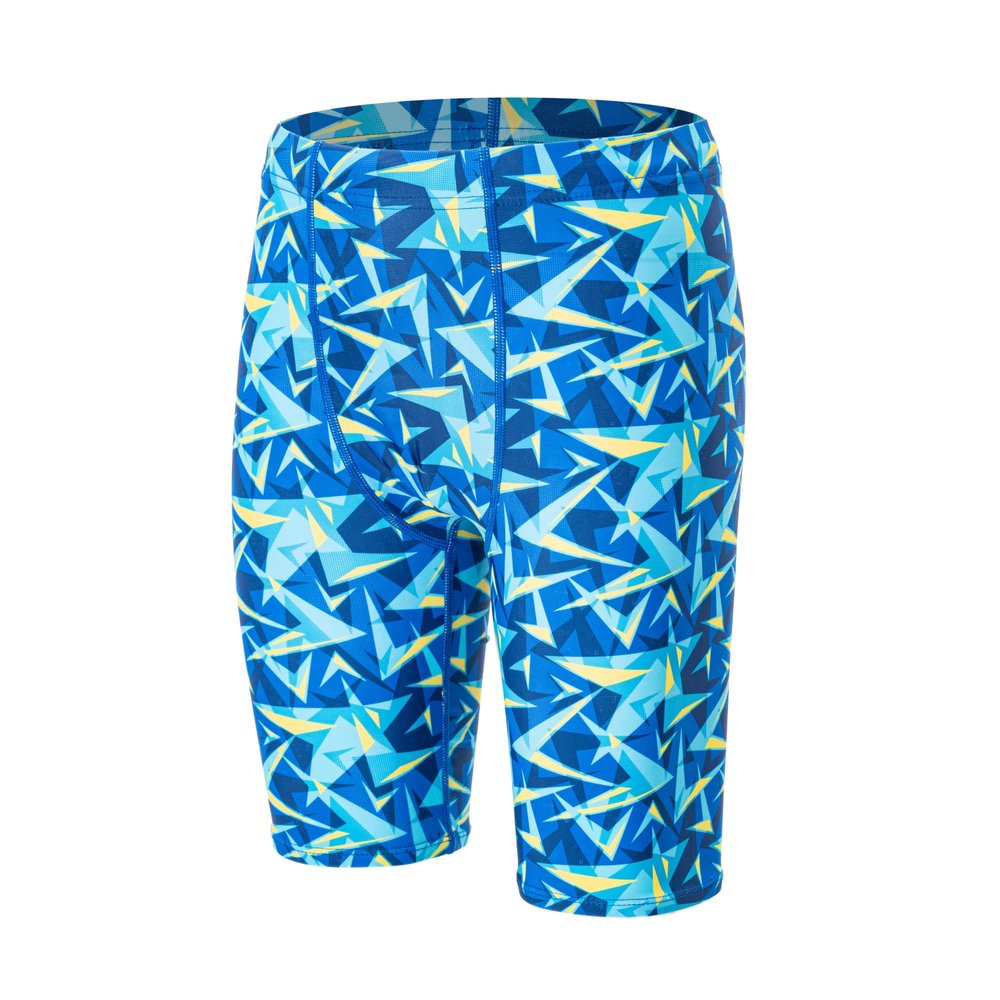 LEAO Youth Boys Swim Jammers Solid Swimsuit UPF 50+ Sun Pretection Quick Dry Athletic Swimming Shorts Alpha Omega XL