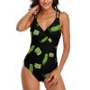 Big Dill Pickle Women's Swimsuit One Piece Bathing Suit V Neck Tummy Control Sports Beach Swimwear XL view 4