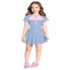 winying Kids Short Sleeve Swim Dress Girls One-Piece Rash Guard UV Protection Sunsuit Bathing Suit Light Blue 5-6 Years view 1