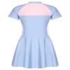 winying Kids Short Sleeve Swim Dress Girls One-Piece Rash Guard UV Protection Sunsuit Bathing Suit Light Blue 5-6 Years view 3