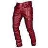 Leather Pants for Men Baggy Goth Sweatpants with Cargo Pockets Slim Skinny Faux Leather Pants Trousers Big Tall Cargo Pant Lightweight Hiking Jogger Pants Classic Fit (Z1-Red,Large) view 1