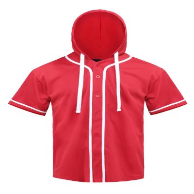 AIRNINE Men's Bandana Print Baseball Jersey Button Down Shirts (S to 5XL) (Red_J63, Large)