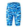 LEAO Youth Boys Swim Jammers Solid Swimsuit UPF 50+ Sun Pretection Quick Dry Athletic Swimming Shorts Wave Pattern XL view 2