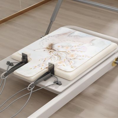 ZGSDTF Pilates Reformer Machine Mat 1.5mm Thin, Strong Fit, Sweat-Absorbent, Non-Slip, Foldable and Washable (White)