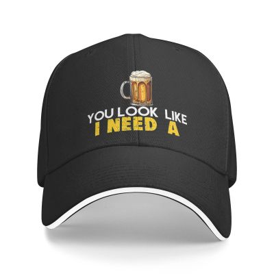 QFZ You Look Like I Need A Beer Comfortable Sandwich Bill Cap Perfect for Leisure Black