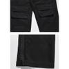Men's Multi-Pocket Cargo Biker Pants Drawstring Waist Zipper Ankle Moto Pants Slim Fit Casual Trousers Streetwear (Black,X-Large) view 3
