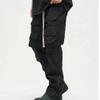 Men's Multi-Pocket Cargo Biker Pants Drawstring Waist Zipper Ankle Moto Pants Slim Fit Casual Trousers Streetwear (Black,X-Large) view 4