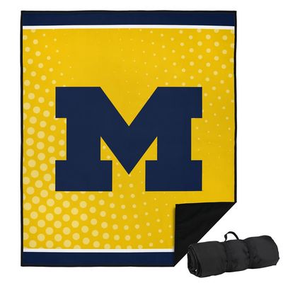 LOGOVISION University of Michigan Picnic Outdoor Blanket, 50"x60" Logo Dots, Foldable Blanket for Picnic, Beach, Camping, Park, Tailgate