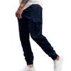 JEsilunmaMY Men's Side Pockets Slim Joggers Pants Solid Color Casual Cargo Pants Hiking Outdoor Cotton Track Trousers (Blue,X-Large) view 1