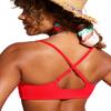 CRZ YOGA D-DD Scoop Neck Bikini Tops for Women - Padded Adjustable Spaghetti Straps Bathing Swimsuit Sports Bra Deep Red Large view 3