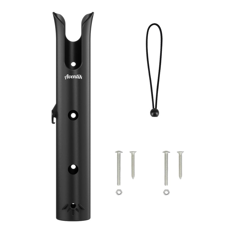 Aventik Fishing Rod Holders Tube, Boat Accessories Fishing Rod Combo Storage for Kayak Garage Fishing Pole Truck Bed with Mounting Hardware Included (1-Pole Black)