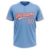 Customize Blue Red White Baseball Jerseys Personalized Baseball Tee Shirts Sport Jersey Custom Logo Two Button Baseball Jersey Stitched Name Number Logo for Unisex Youth Kids Plus Size view 2