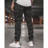 JEsilunmaMY Men's Side Pockets Slim Joggers Pants Solid Color Casual Cargo Pants Hiking Outdoor Cotton Track Trousers (Black,XX-Large) view 4