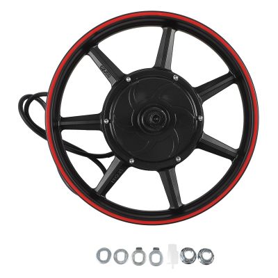 Astibym 16 Inch Dual Hall Brushless Hub Motor 48v to 72V 800 to 2000W DC Disc Brake Motor for Electric Motorcycle Scooter (Black), Astibymwg14n8byhf-11