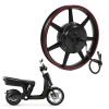 Astibym 16 Inch Dual Hall Brushless Hub Motor 48v to 72V 800 to 2000W DC Disc Brake Motor for Electric Motorcycle Scooter (Black), Astibymwg14n8byhf-11 view 4