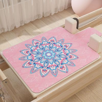 ZGSDTF Pilates Reformer Machine Mat 1.5mm Thin, Strong Fit, Sweat-Absorbent, Non-Slip, Foldable and Washable (Pink)