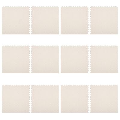 Worparsen Gymexercise Mat High Density Eva Foam Interlocking Yoga Tiles for Beige