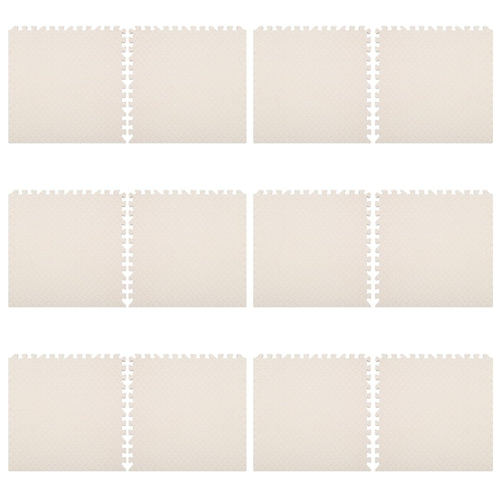 Worparsen Gymexercise Mat High Density Eva Foam Interlocking Yoga Tiles for Beige
